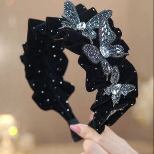 Original Design Butterfly Galaxy Hairband Wide Edge Elegance Enhancing Hair Clamp Face Washing Tool Fashionable Hair Accessory