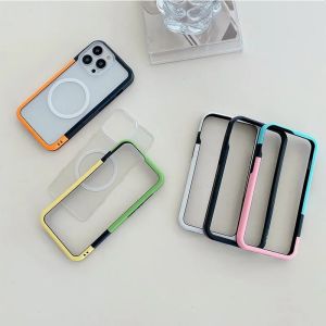 HOCE Luxury 2 in 1 Detachable Clear Magnetic Phone Cases for iPhone 16 15 14 Plus 13 12 Mini 14 15 16 Pro Max MagSafe Case Matte Back Panel Soft Bumper Cover