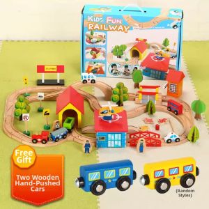 Electric Track Train Wooden Toy Set