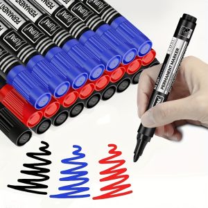 10 Pcs Oily Permanent Marker Pens Indelible Waterproof Artist-Grade Ink Durable for Students School Stationery Supplies