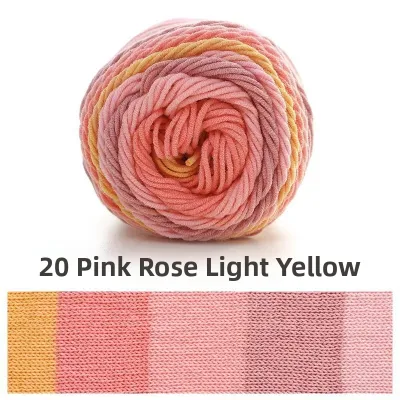 Rainbow Dyed 5-Strand Milk Cotton DIY Handicraft Yarn