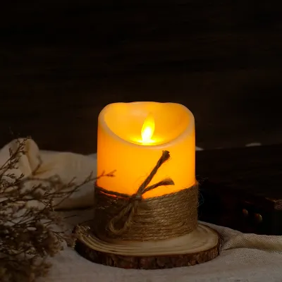 Keluojing | LED Swing Remote Control Candle Light Handmade Hemp Rope