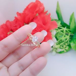 Cincin Simpel Elegan tembaga Premium cocok untuk harian