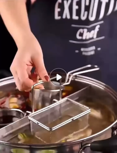 Hotpot Strainer with Hook - 304 Stainless Steel - Fine Mesh Filter - Long Handle - Durable & Easy to Clean