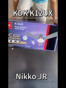 KDK K12UX 3 BLADES CEILING FAN WITH REMOTE CONTROL / DC MOTOR 9 SPEED / 3 COLOUR LED LIGHTING.