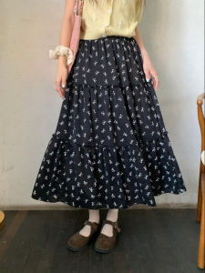 imimtuan | Sweet Bow Elastic Waist Retro Dress Skirt