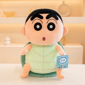 Bandai | Cartoon Penguin Crayon Shin Chan Plush Toy Shin Chan Turn Into Tortoise Plushies Stuffed Anime Cute Japanese Style Doll Gift Gir