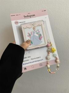 Beautiful Princess Foldable Phone Case Compatible with Galaxy Z Flip6/5 Transparent Xiaomi Mixflip Huawei Pocket2 OppoN2/3Flip Cute Lanyard