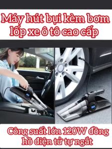 Máy Hút Bụi Cầm Tay Kèm Bơm Lốp Ô Tô Đa Năng Cao Cấp 4 Trong 1- Bơm Lốp Xe Cao Cấp Đồng Hồ KimĐồng Hồ Điện Tử Tự Ngắt