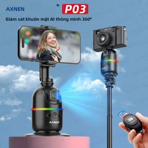 Bộ Kit Gimbal AI Tự Động Theo Dõi Khuôn Mặt Thông Minh Để Quay Vlog Xoay 360 Độ Lấy Nét Tự Động Cho Điện Thoại Thông Minh & Camera Hành Trình Có Tùy Chọn Chân Máy