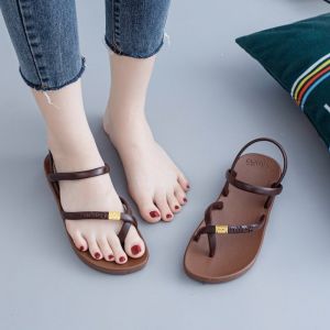 Giày Sandal Đi Ngoài Trời Mùa Hè Mới Cho Nữ Giày Sandal Đi Thường Ngày Đế Bằng Chống Thấm Nước Thời Trang Giày Sandal Mùa Hè