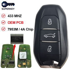 SUPERKEY OEM PCB Smart Remote Car Key 433MHZ PCF7953M Chip For Peugeot 208 308 3008 508 5008 Citroen C4 C4L DS4 DS5 Keyless