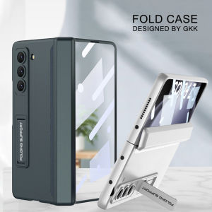 Magnetic Hinge Z Fold 5 6 Anti-Drop Case Standing Cover All-Round Protection Samsung Galaxy Z Fold5 Fold6 Casing Durable Hard PC Phone Case with Tempered Glass Screen Protector