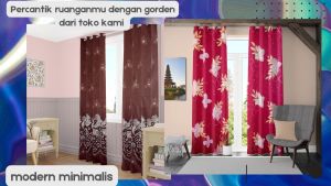 Gorden Jendela Pintu elegan uk L120cmXT225cm Smokring Katun Fre Tali&hook gordeng hordeng kordeng LP