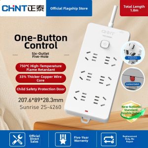 CHNT | Wall Socket Extension Cord with Multiple Outlets Independent Control for Home