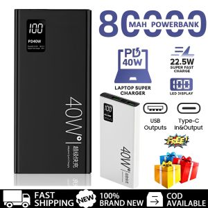 power bank 800000mah original 2.1A fast charging powerbank 2 Outputs 3 Inputs Type c portable charger For iphone/android