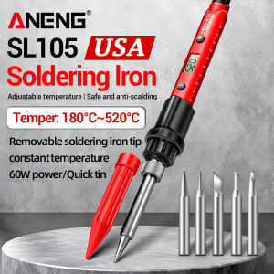 ANENG | ANENG Electric Soldering Iron US Digital Display 180~520℃ Adjustable Temperature 60W High-Power Quick Welding Repair Tools SL105
