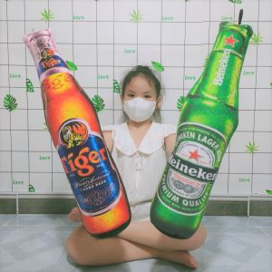 GỐI ÔM DÀI HÌNH CHAI BIA IN 3D 60CM NHIỀU MẪU ẢNH THẬT