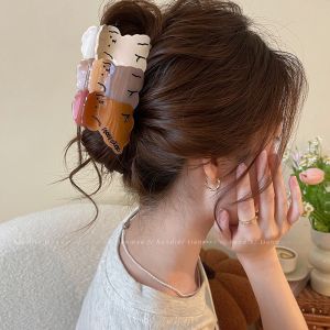 คลิปหนีบผมรูปสุนัขน่ารักขนาดใหญ่สำหรับผู้หญิง สไตล์เกาหลี คลิปหนีบผมรูปฉลาม ทรงผมแบบหมุนเวียน สไตล์ใหม่ 2025