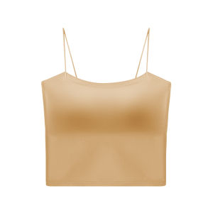 Aimo | Earsey Ice Silk Camisole Womens Vest Thin Backless Bra Base Layer Underwear Outerwear Simple Style Pure Color Knitted Fabric