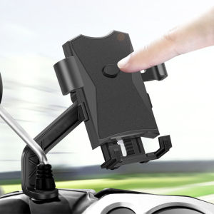 ที่ยึดโทรศัพท์มือถือนำทางจักรยานกันกระแทกผู้ที่ถือทั้งโทรศัพท์และจับจักรยานยนต์กลไกอัตโนมัติสำหรับ4.8-6 4โทรศัพท์นิ้วล็อคกุญแจเดียว