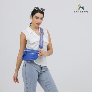 LIKEBAG fashion simple large capacity multi-layer zipper chest bag crossbody bag color pattern webbing commuter all beautiful female bag