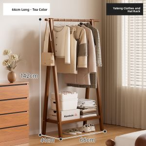 Simple Bedroom Floor Standing Clothes Rack New 2025 Hanging Storage Organizer Indoor Entrance Doorway Bamboo Triangle Shape