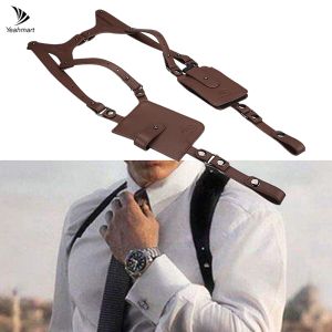 Portable Leather/Nylon Underarm Wallet Anti-Theft Hidden Holster for Phone Men Secret Agent Double Shoulder Wallet Bag Case