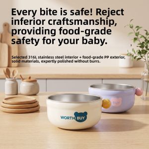 WODEBAIHUI | Anti-Spill Training Food Bowl with Suction and Lid