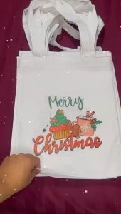[BISA COD] Totebag Tote Bag Natal Happy New Year Goodie Bag Souvenir Tahun Baru 2024  Merry Christmas Tas Kanvas Santa Claus Lucu