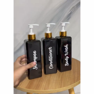 Hiraya Ph 250/500ml Liquid Soap Bottle Dispenser Black Plastic Container for Shampoo Hand Soap Lotion Kitchen Bath Hotel Resort