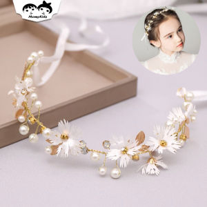COD Bando Mahkota Anak Perempuan Bondu Cantik Crown Wanita Korea Bunga Mutiara MHT04