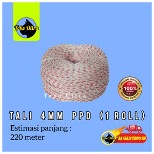 TALI 4MM PPD 1 ROLL (COD) TABANG 4MM / TAMPAR 4MM / TALI IKAT MOBIL / TALI TERPAL / TALI TERPAL MOBIL / TAMBANG KILOAN / TALI 4 MILI / TALI TAMBANG 4MM / TAMPAR KECIL / TALI PPD 4MM