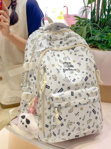 Large Capacity Backpack for Girls Summer 2025 New Style High School College Student Print Double Shoulder Bag Computer Bag