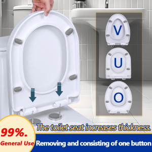 Thickened PP toilet seat Large U-shaped V-shaped U-shaped O-shaped old-fashioned slow-down lid Universal toilet cover