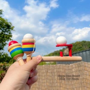Lung Capacity Balance Training Wooden Floating Ball Toy