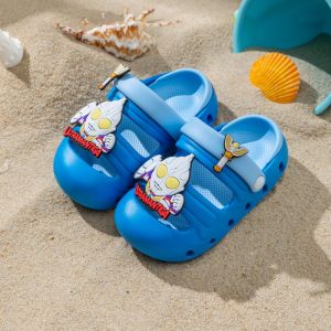 Childrens Clog Shoes Summer Anti-slip Beach Slippers Ultraman Daitaro New Style Baby Toddler Cotton Slippers Comfortable Flat Heel