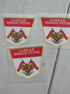 DTF stiker sablon kaos stiker motor logo laskar merah putih isi 3 pcd