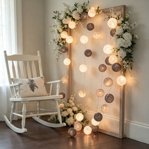 10/20 LEDs String Lights Cotton Thread Balls Home Decoration Lamp for Party Wedding Color Light String Christmas Decorations