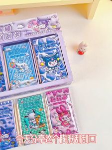 Sanrio Scratch 3D Art Book 12 Pages Kuromi My Melody Cinnamoroll DIY Colourful Painting Scratch Book
