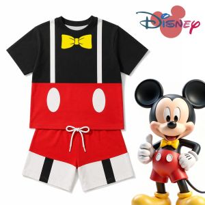 Disney | Disney Kids Summer Outfit Mickey Minnie Donald Cartoon T Shirt Shorts 2Pcs Set Boys Girls Casual Theme Park Vacation Clothes