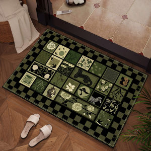 Vintage Style Bathroom Mat Green