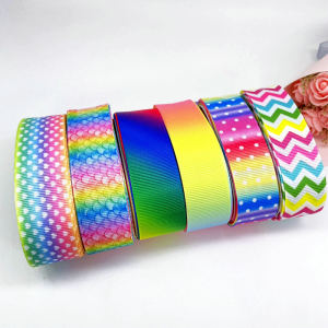5 Meters Rainbow Grosgrain Ribbon Multicolor Fabric for DIY Crafts Hair Bows Gift Wrapping Wedding Decoration Sewing Wholesale