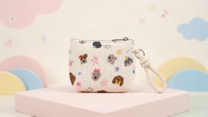Damda Cute Canvas Mini Pouch Coin Purse with Wristlet Strap Gift Ideas