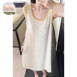 V.C.I | Cotton Padded Straps Slip Dress Home Wear