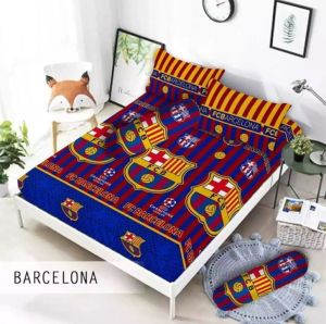 Sprei Motif Club Bola//Sprei Ukuran 180x200/160x200/120x200//Sprei Bahan Katun CVC//Sprei Untuk Kasur Busa.Kasur Dipan.Kasur Kapuk Dan Kasur Spring Bed