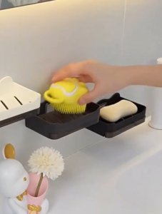 HW056-1Pc. Modern bathroom wall mounted soap dish 13cm without water accumulation new balcony soap box household drain storage rack