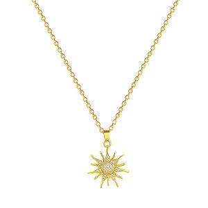 Titanium Steel Sunflower Necklace Luxury Elegant Womens Collarbone Chain Versatile Fashion Jewelry Accessory