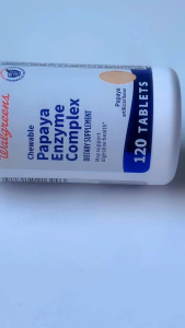 Viên nhai phức hợp enzyme Đu Đủ Walgreens Chewable Papaya Enzyme Complex 120 Tablets đào thải chất cặn bã ra khỏi cơ thể của Mỹ