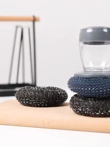 Dụng Cụ Cọ Rửa Xoong Nồi 2 In1 Có Bình Chứa Nước Rửa Chén